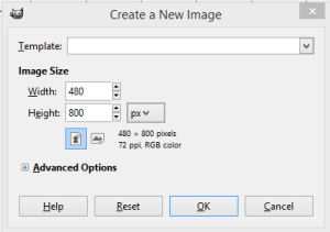 GIMP Create a New Image